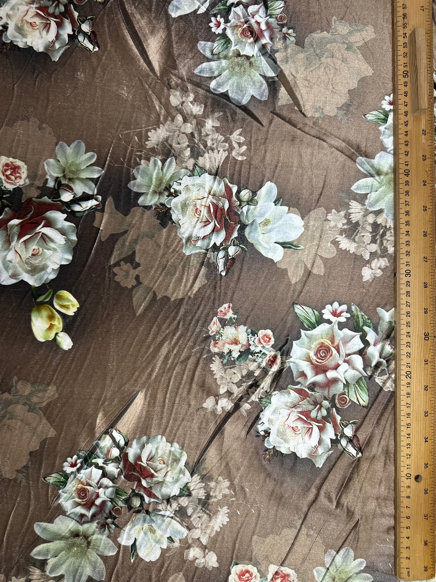 Brown Floral Velvet