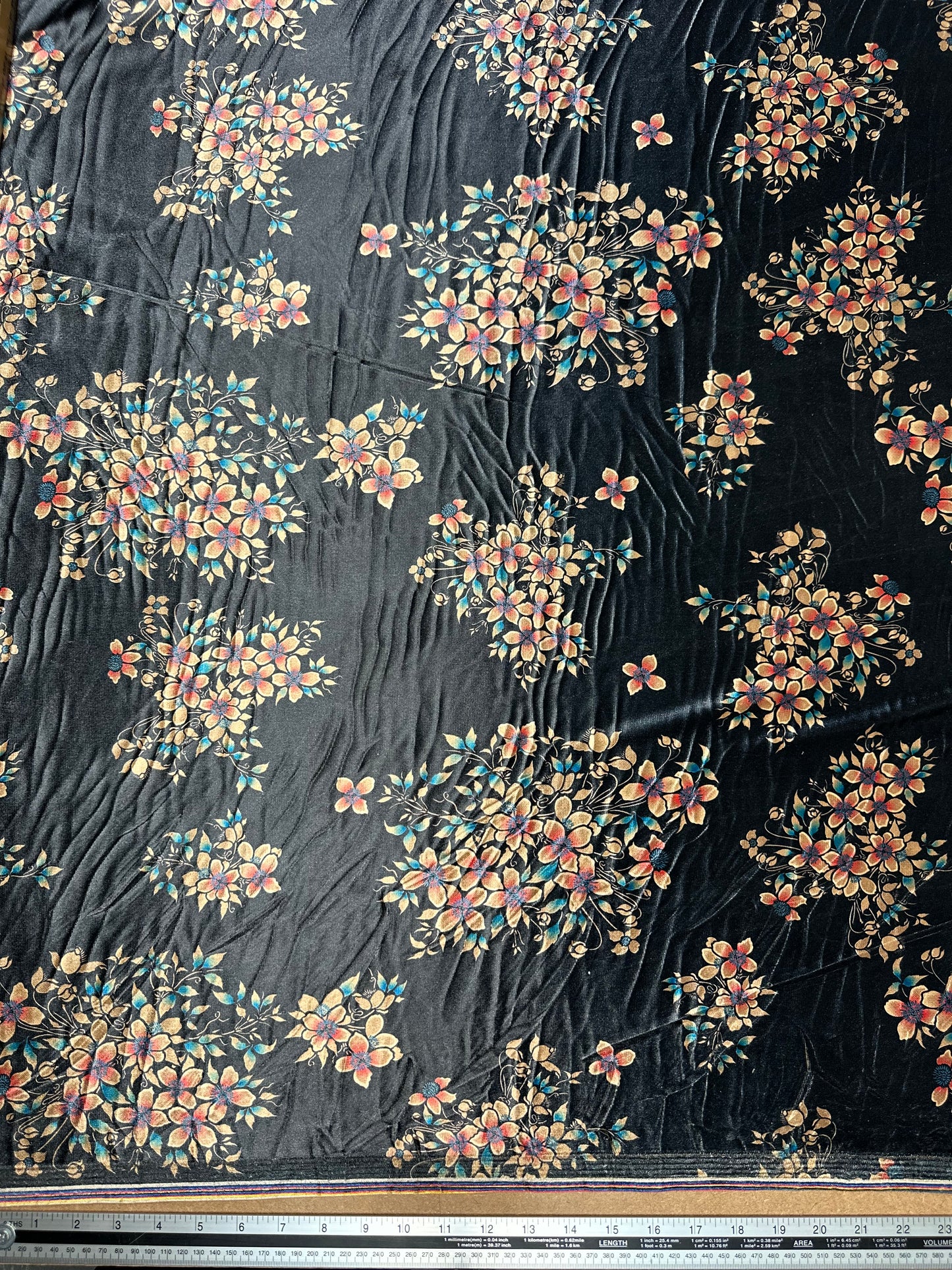 Black Floral Velvet