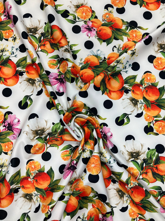 Orange fruit polkadot scuba