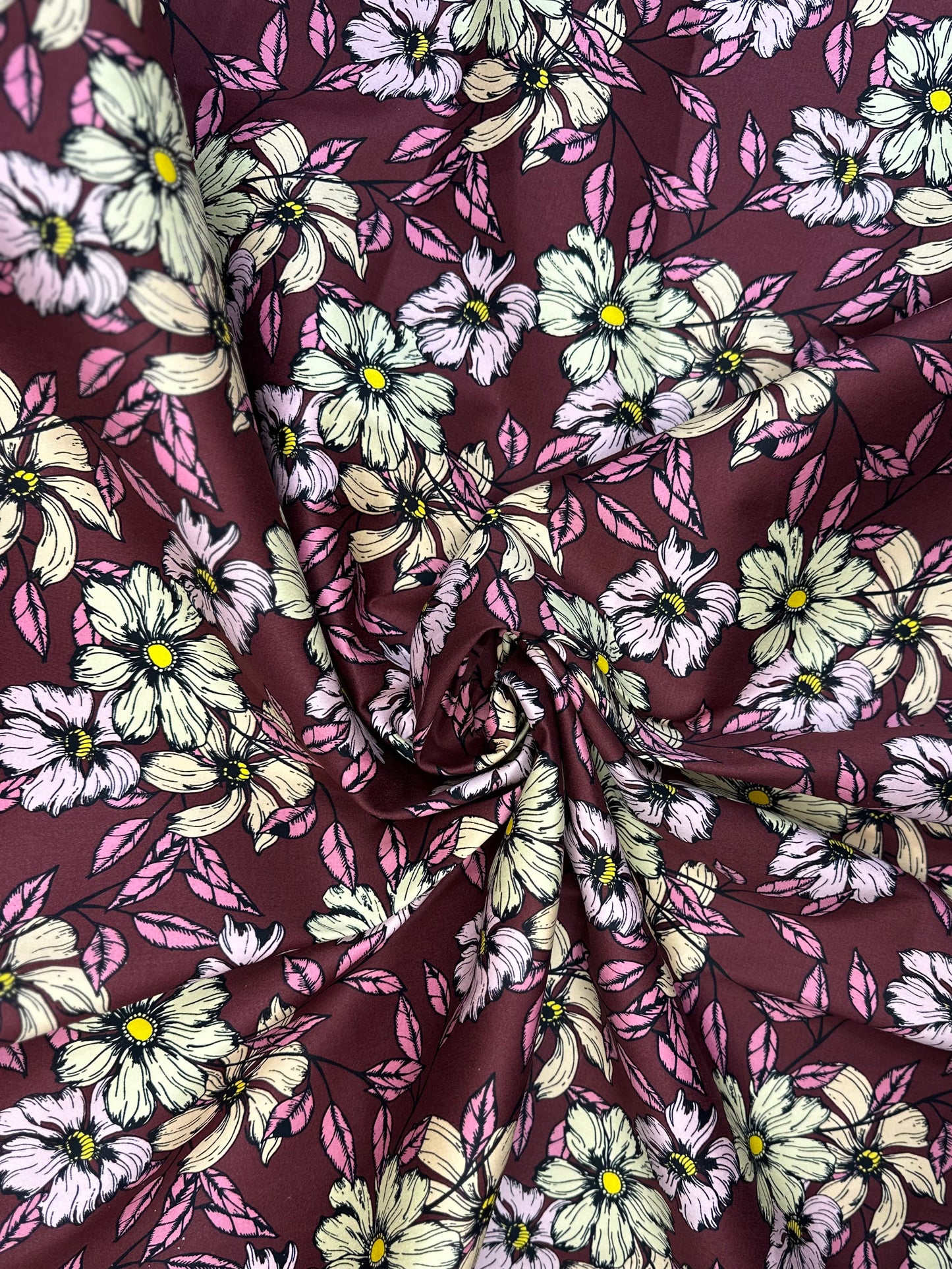 Burgundy Printed Cotton