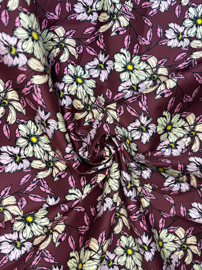 Burgundy Printed Cotton