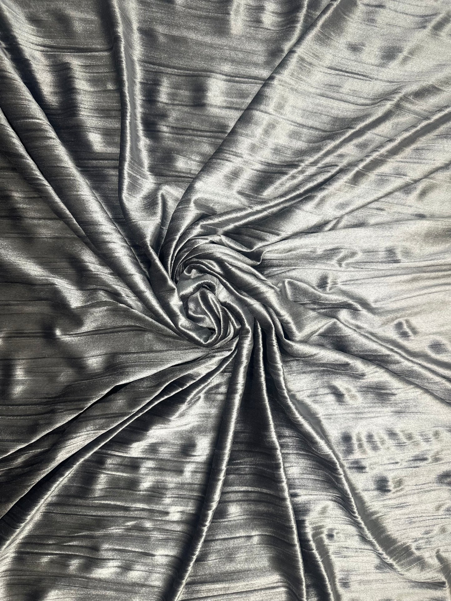 Crinkled Silver Velvet