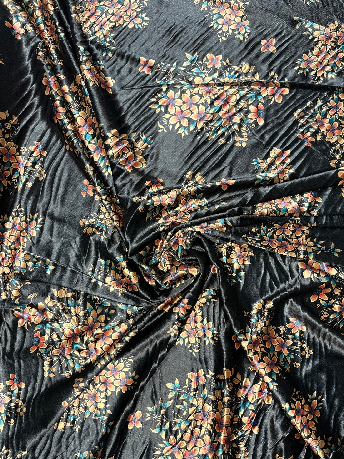 Black Floral Velvet