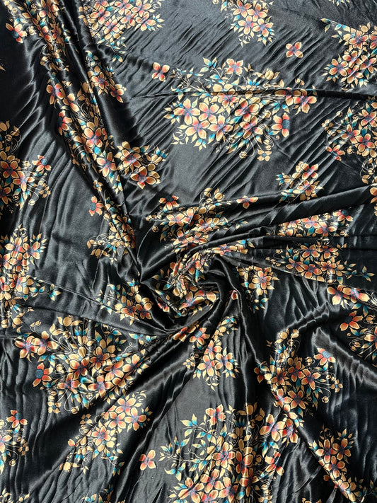 Black Floral Velvet