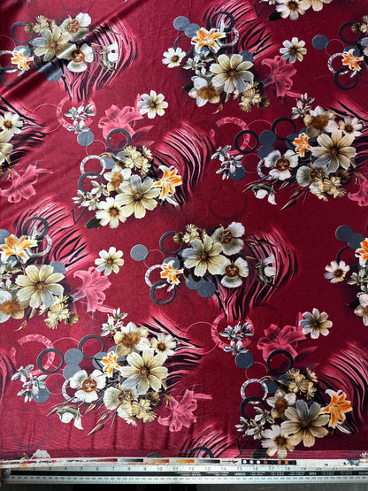 Red Floral Velvet