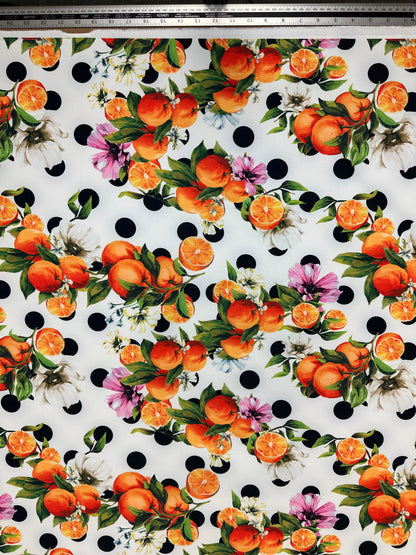 Orange fruit polkadot scuba