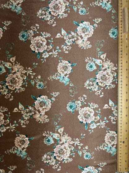 Light Brown Floral Velvet