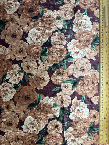 Wine Floral Velvet