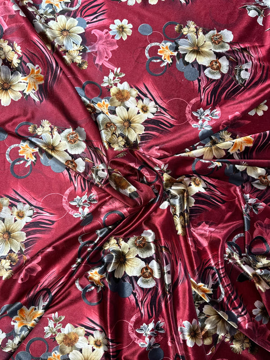 Red Floral Velvet