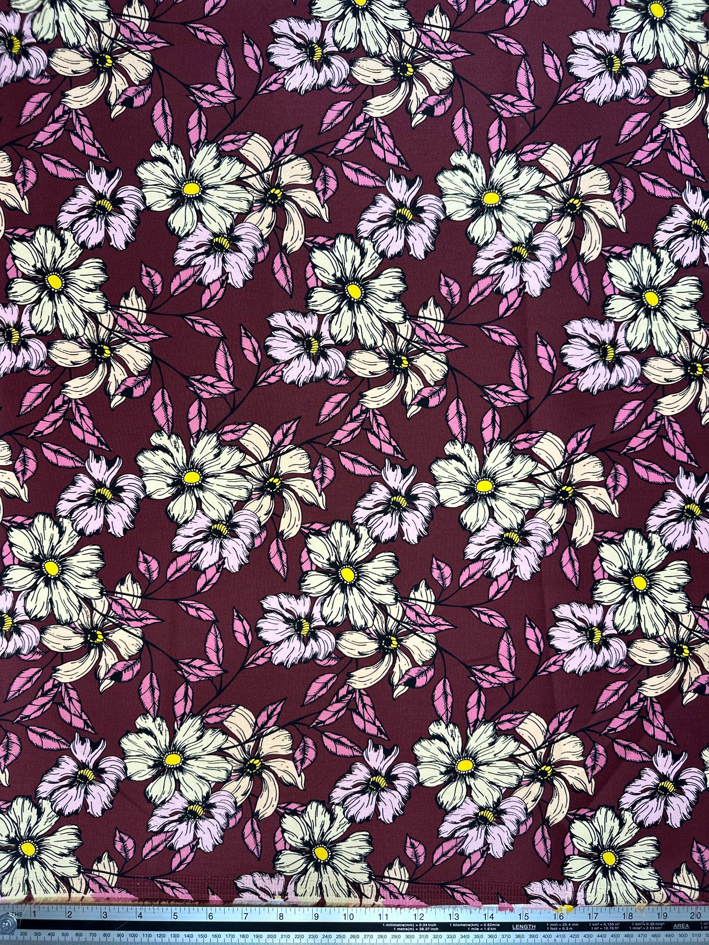 Burgundy Printed Cotton