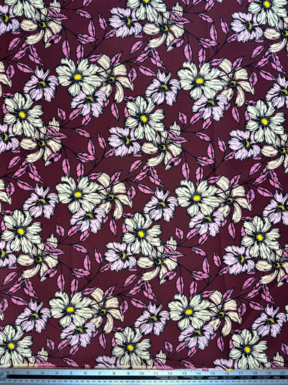 Burgundy Printed Cotton