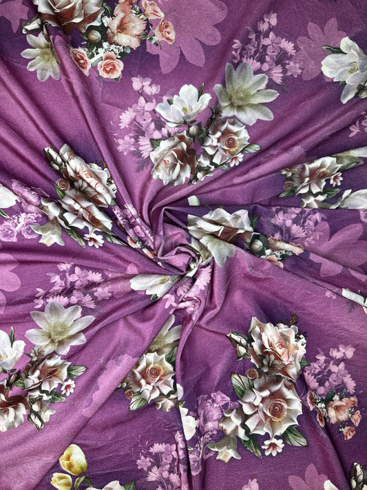 Purple Floral Velvet