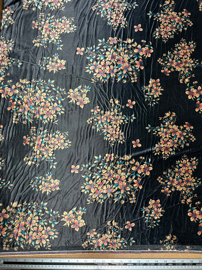 Black Floral Velvet